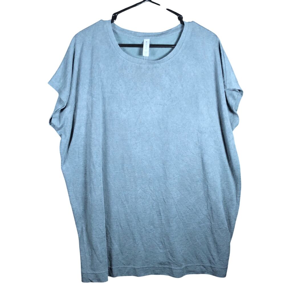 Athleta Womens Shirt Dark Gray Scoop Neck Modal Blend Short Sleeve Tunic Large